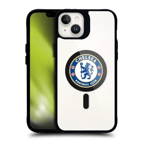 Head Case Designs Officially Licensed Chelsea Football Club Badge Logo Icon Black Shockproof Bumper Case [Military Grade Protection] Compatible with and Compatible with MagSafe Apple iPhone 14 Plus 