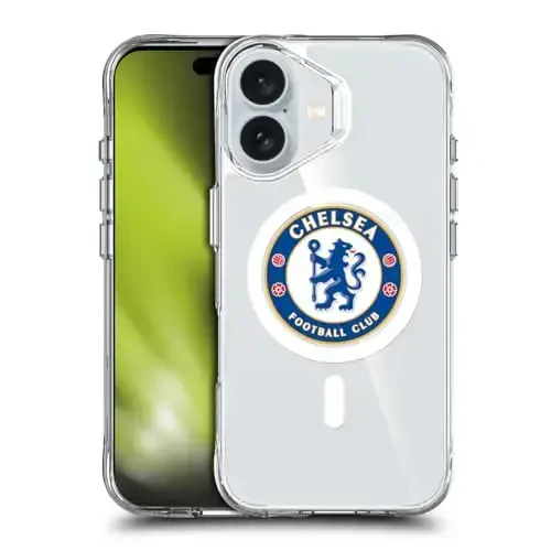 Head Case Designs Officially Licensed Chelsea Football Club Badge Logo Icon Shockproof Bumper Case [Military Grade Protection] Compatible with Apple iPhone 16 and Compatible with MagSafe - 1