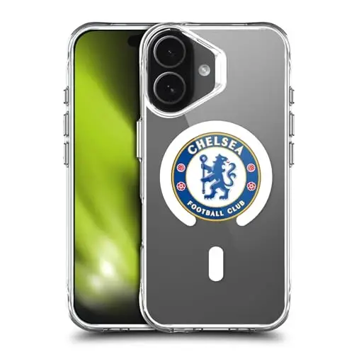 Head Case Designs Officially Licensed Chelsea Football Club Badge Logo Icon Shockproof Bumper Case [Military Grade Protection] Compatible with Apple iPhone 17 and Compatible with MagSafe 