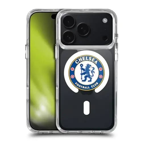 Head Case Designs Officially Licensed Chelsea Football Club Badge Logo Icon Shockproof Bumper Case [Military Grade Protection] Compatible with Apple iPhone 17 Pro and Compatible with MagSafe - 1