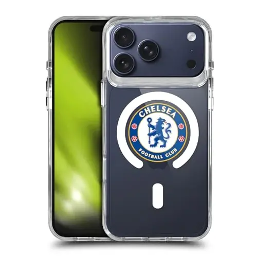 Head Case Designs Officially Licensed Chelsea Football Club Badge Logo Icon Shockproof Bumper Case [Military Grade Protection] Compatible with Apple iPhone 17 Pro Max and Compatible with MagSafe - 1
