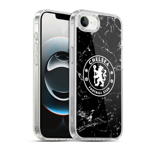 Head Case Designs Officially Licensed Chelsea Football Club Black Marble Crest Gel Case [Military Grade Protection] Apple iPhone 16e bilan mos keladi - HEAD CASE DESIGNS