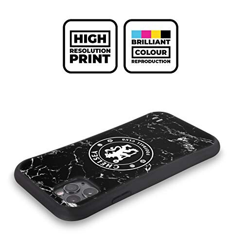 Head Case Designs Officially Licensed Chelsea Football Club Black Marble Crest Hybrid Case Compatible with Apple iPhone 11 - 2