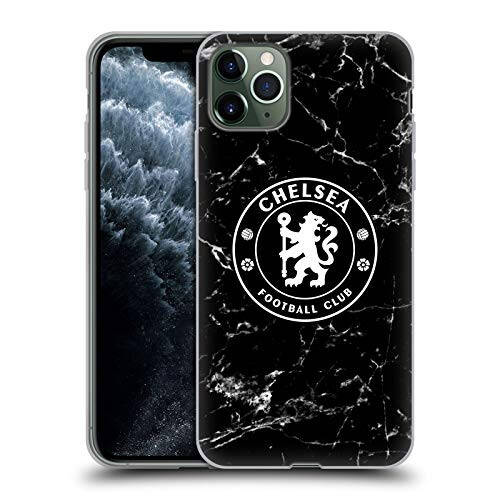 Head Case Designs Officially Licensed Chelsea Football Club Black Marble Crest Soft Gel Case Compatible with Apple iPhone 11 Pro Max - 7