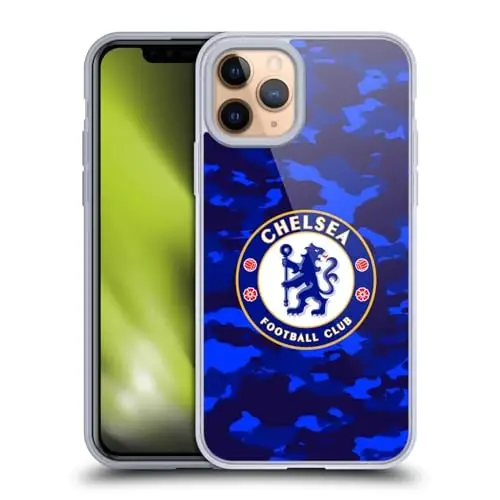 Head Case Designs Officially Licensed Chelsea Football Club Camouflage Crest Gel Case [Military Grade Protection] Compatible with Apple iPhone 11 Pro 