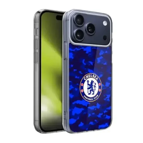 Head Case Designs Officially Licensed Chelsea Football Club Camouflage Crest Gel Case [Military Grade Protection] Compatible with Apple iPhone 17 Pro Max - 5