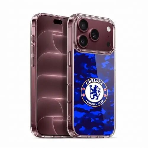 Head Case Designs Officially Licensed Chelsea Football Club Camouflage Crest Gel Case [Military Grade Protection] Compatible with Apple iPhone 18 Pro - HEAD