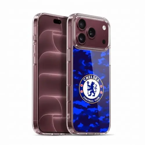 Head Case Designs Officially Licensed Chelsea Football Club Camouflage Crest Gel Case [Military Grade Protection] Compatible with Apple iPhone 18 Pro Max - 1