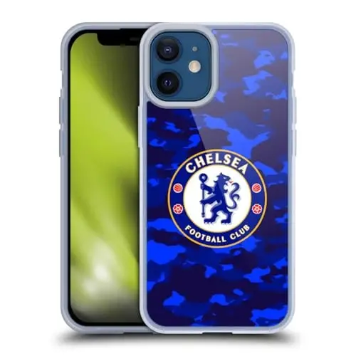 Head Case Designs Officially Licensed Chelsea Football Club Camouflage Crest Soft Gel Case Compatible with Apple iPhone 12 Mini - 4