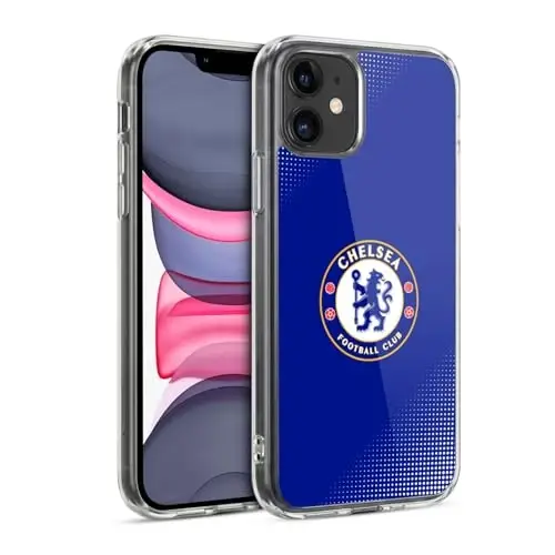 Head Case Designs Officially Licensed Chelsea Football Club Halftone Crest Gel Case [Military Grade Protection] Compatible with Apple iPhone 11 