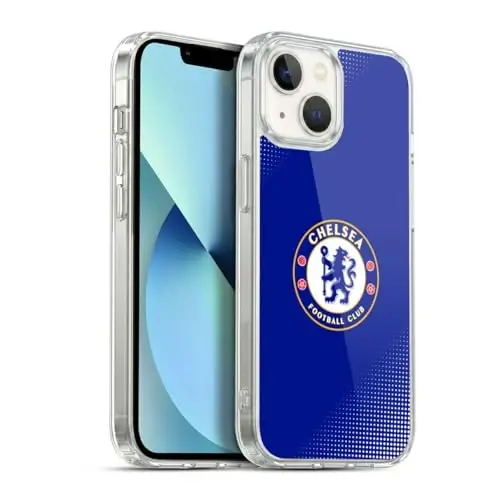 Head Case Designs Officially Licensed Chelsea Football Club Halftone Crest Gel Case [Military Grade Protection] Compatible with Apple iPhone 13 and Compatible with MagSafe - HEAD CASE DESIGNS (1)