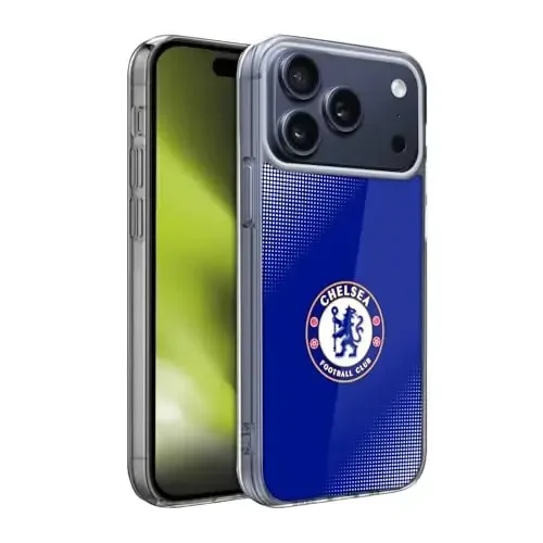 Head Case Designs Officially Licensed Chelsea Football Club Halftone Crest Gel Case [Military Grade Protection] Compatible with Apple iPhone 17 Pro Max - HEAD CASE DESIGNS