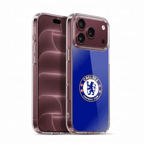 Head Case Designs Officially Licensed Chelsea Football Club Halftone Crest Gel Case [Military Grade Protection] Compatible with Apple iPhone 18 Pro Max - 1
