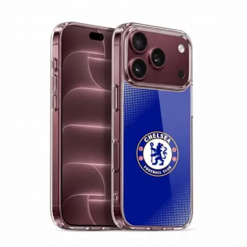 Head Case Designs Officially Licensed Chelsea Football Club Halftone Crest Gel Case [Military Grade Protection] Compatible with Apple iPhone 18 Pro - 1