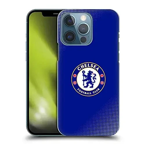 Head Case Designs Officially Licensed Chelsea Football Club Halftone Crest Hard Back Case Compatible with Apple iPhone 13 Pro 