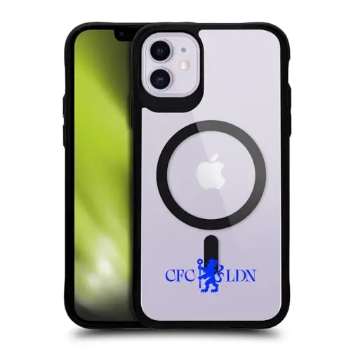 Head Case Designs Officially Licensed Chelsea Football Club Lions Minimalist Logo Icon Black Shockproof Bumper Case [Military Grade Protection] Compatible with and Compatible with MagSafe Apple - HEAD CASE DESIGNS