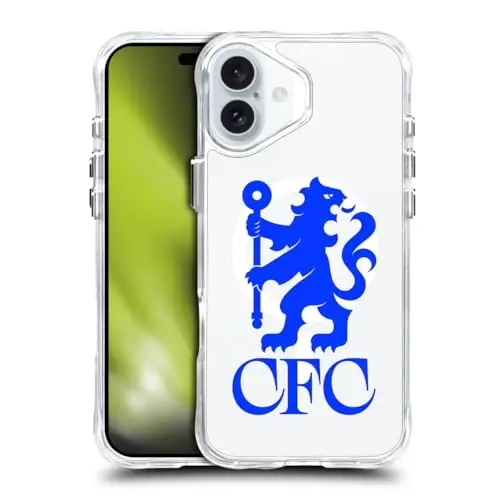 Head Case Designs Officially Licensed Chelsea Football Club Lions Oversized Logo Icon Shockproof Bumper Case [Military Grade] Compatible with Apple iPhone 16 Plus and Compatible with MagSafe - HEAD CASE DESIGNS