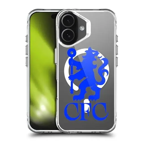Head Case Designs Officially Licensed Chelsea Football Club Lions Oversized Logo Icon Shockproof Bumper Case [Military Grade Protection] Compatible with Apple iPhone 17 and Compatible with MagSafe - 1