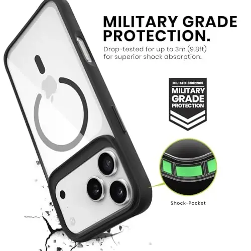 Head Case Designs Officially Licensed Chelsea Football Club Lions Pattern Logo Icon Black Shockproof Bumper Case [Military Grade Protection] Compatible with and Compatible with MagSafe Apple iPhone - 3