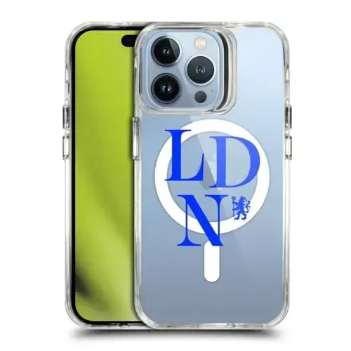 Head Case Designs Officially Licensed Chelsea Football Club Logotype Logo Icon Shockproof Bumper Case [Military Grade Protection] Compatible with Apple iPhone 13 Pro and Compatible with MagSafe - HEAD CASE DESIGNS