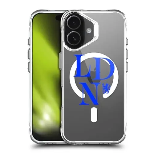 Head Case Designs Officially Licensed Chelsea Football Club Logotype Logo Icon Shockproof Bumper Case [Military Grade Protection] Compatible with Apple iPhone 17 and Compatible with MagSafe - 1