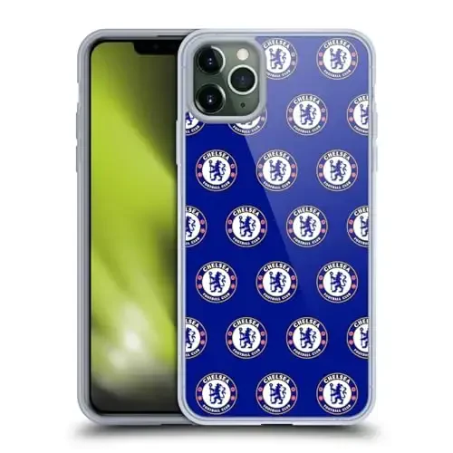 Head Case Designs Officially Licensed Chelsea Football Club Pattern Crest Gel Case [Harbiy darajadagi himoya] Apple iPhone 11 Pro Max bilan mos va MagSafe bilan mos - HEAD CASE DESIGNS