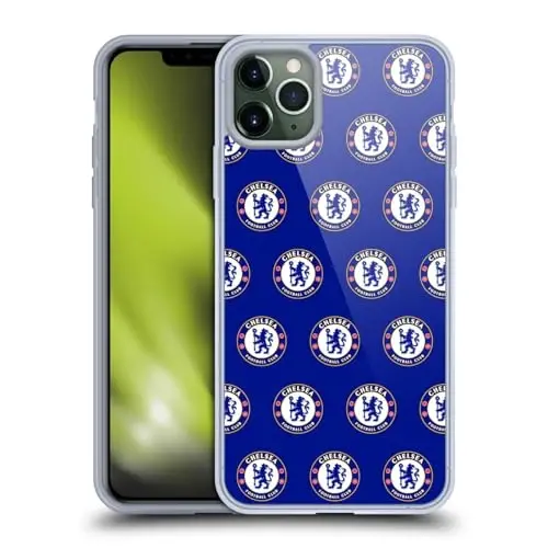 Head Case Designs Officially Licensed Chelsea Football Club Pattern Crest Gel Case [Harbiy darajadagi himoya] Apple iPhone 11 Pro Max bilan mos va MagSafe bilan mos - HEAD CASE DESIGNS