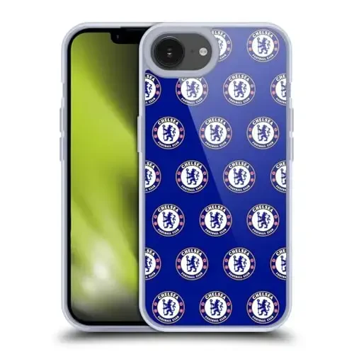 Head Case Designs Officially Licensed Chelsea Football Club Pattern Crest Gel Case [Harbiy darajadagi himoya] Apple iPhone 16e va MagSafe bilan mos 