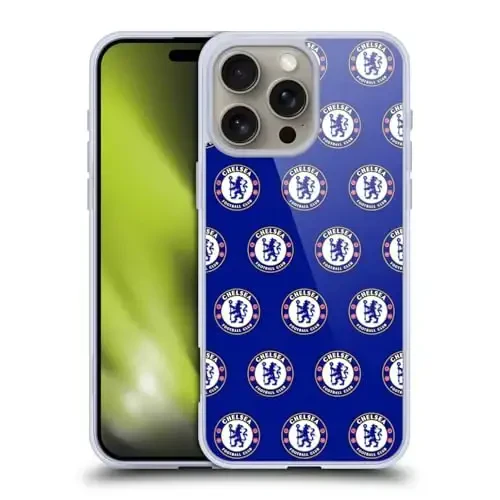 Head Case Designs Officially Licensed Chelsea Football Club Pattern Crest Gel Case [Military Grade Protection] Apple iPhone 16 Pro Max bilan mos va MagSafe bilan mos keladi 