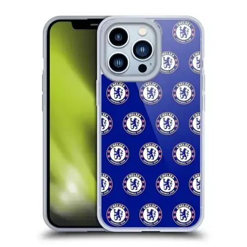 Head Case Designs Officially Licensed Chelsea Football Club Pattern Crest Gel Case [Military Grade Protection] Compatible with Apple iPhone 13 Pro and Compatible with MagSafe - 1