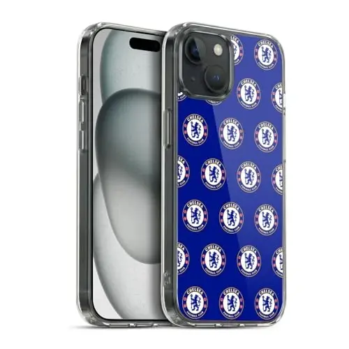 Head Case Designs Officially Licensed Chelsea Football Club Pattern Crest Gel Case [Military Grade Protection] Compatible with Apple iPhone 15 Plus and Compatible with MagSafe - 3