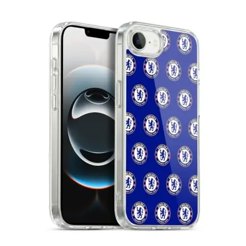 Head Case Designs Officially Licensed Chelsea Football Club Pattern Crest Gel Case [Military Grade Protection] Compatible with Apple iPhone 16e and Compatible with MagSafe 