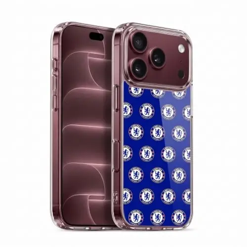 Head Case Designs Officially Licensed Chelsea Football Club Pattern Crest Gel Case [Military Grade Protection] Compatible with Apple iPhone 18 Pro - 1
