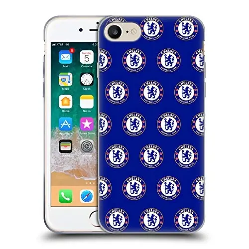 Head Case Designs Officially Licensed Chelsea Football Club Pattern Crest Gel Case [Military Grade Protection] Compatible with Apple iPhone 7/8 / SE 2020 & 2022 and Compatible with MagSafe 