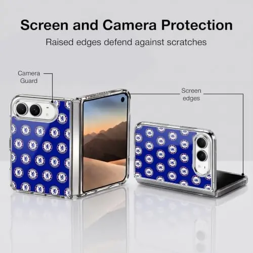 Head Case Designs Officially Licensed Chelsea Football Club Pattern Crest Gel Case [Military Grade Protection] Compatible with Apple iPhone Duo and Compatible with MagSafe - 4