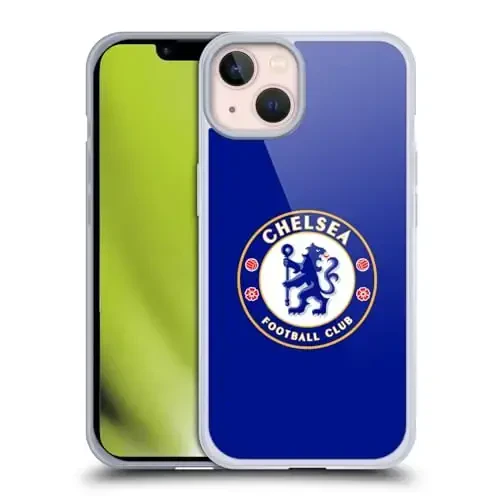 Head Case Designs Officially Licensed Chelsea Football Club Plain Blue Crest Gel Case [Harbiy darajadagi himoya] Apple iPhone 13 bilan mos va MagSafe bilan mos - 1