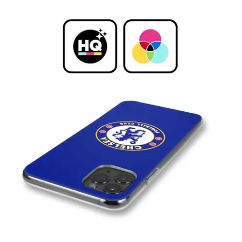 Head Case Designs Officially Licensed Chelsea Football Club Plain Blue Crest Gel Case [Harbiy darajadagi himoya] Apple iPhone 13 Mini bilan mos va MagSafe bilan mos - 1