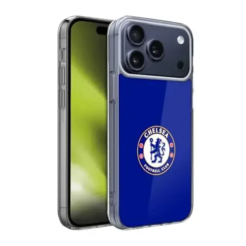 Head Case Designs Officially Licensed Chelsea Football Club Plain Blue Crest Gel Case [Harbiy darajadagi himoya] Apple iPhone 17 Pro Max bilan mos - HEAD CASE DESIGNS