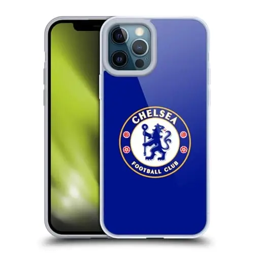 Head Case Designs Officially Licensed Chelsea Football Club Plain Blue Crest Gel Case [Military Grade Protection] Compatible with Apple iPhone 12 Pro Max and Compatible with MagSafe - HEAD CASE DESIGNS (1)