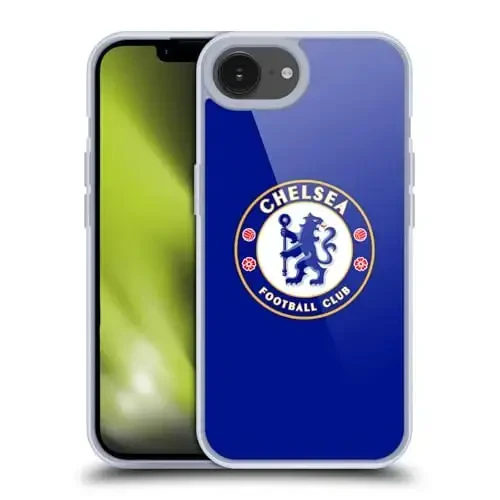 Head Case Designs Officially Licensed Chelsea Football Club Plain Blue Crest Gel Case [Military Grade Protection] Compatible with Apple iPhone 16e and Compatible with MagSafe - 1