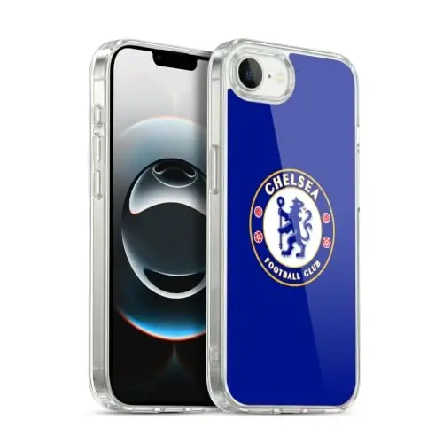 Head Case Designs Officially Licensed Chelsea Football Club Plain Blue Crest Gel Case [Military Grade Protection] Compatible with Apple iPhone 16e and Compatible with MagSafe 