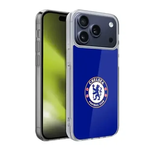 Head Case Designs Officially Licensed Chelsea Football Club Plain Blue Crest Gel Case [Military Grade Protection] Compatible with Apple iPhone 17 Pro - HEAD CASE DESIGNS