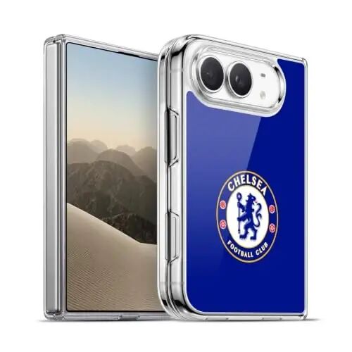 Head Case Designs Officially Licensed Chelsea Football Club Plain Blue Crest Gel Case [Military Grade Protection] Compatible with Apple iPhone Duo and Compatible with MagSafe - Head Case Designs