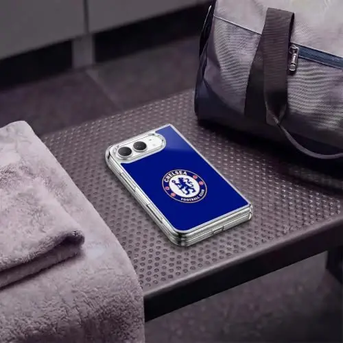 Head Case Designs Officially Licensed Chelsea Football Club Plain Blue Crest Gel Case [Military Grade Protection] Compatible with Apple iPhone Duo and Compatible with MagSafe - 6