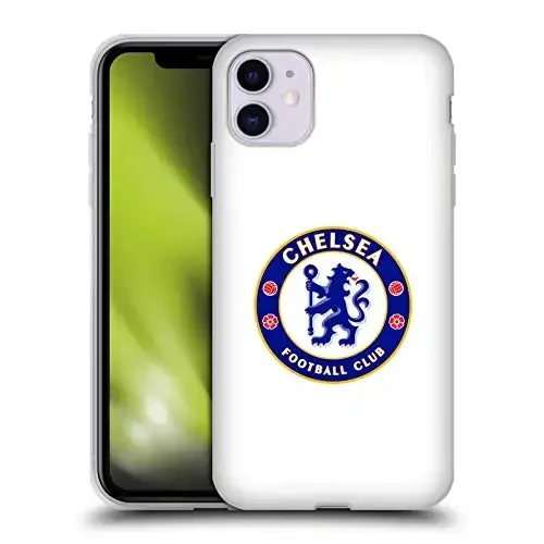Head Case Designs Officially Licensed Chelsea Football Club Plain White Crest Gel Case [Harbiy himoya darajasi] Apple iPhone 11 bilan mos - Modazone