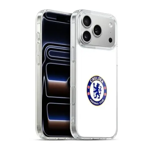 Head Case Designs Officially Licensed Chelsea Football Club Plain White Crest Gel Case [Harbiy himoya darajasi] Apple iPhone 17 Pro Max bilan mos - HEAD CASE DESIGNS (1)