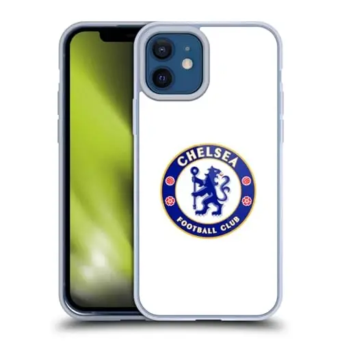 Head Case Designs Officially Licensed Chelsea Football Club Plain White Crest Gel Case [Military Grade Protection] Apple iPhone 12 / iPhone 12 Pro va MagSafe bilan mos - 4