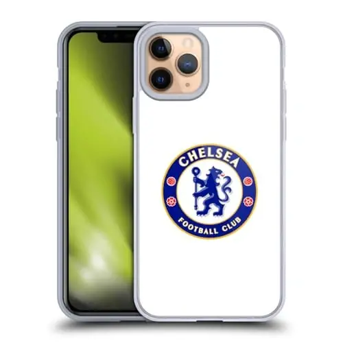 Head Case Designs Officially Licensed Chelsea Football Club Plain White Crest Gel Case [Military Grade Protection] Compatible with Apple iPhone 11 Pro and Compatible with MagSafe - 3