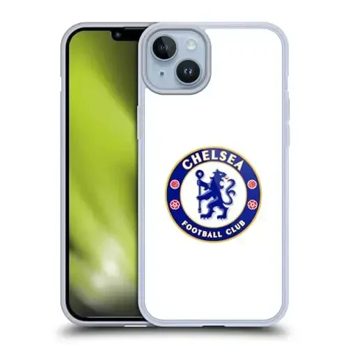 Head Case Designs Officially Licensed Chelsea Football Club Plain White Crest Gel Case [Military Grade Protection] Compatible with Apple iPhone 14 Plus and Compatible with MagSafe - 1