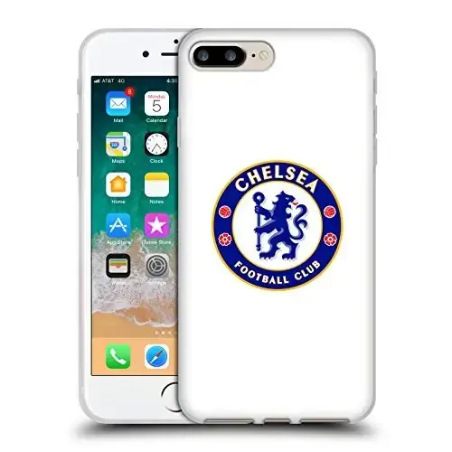 Head Case Designs Officially Licensed Chelsea Football Club Plain White Crest Gel Case [Military Grade Protection] Compatible with Apple iPhone 7 Plus/iPhone 8 Plus 